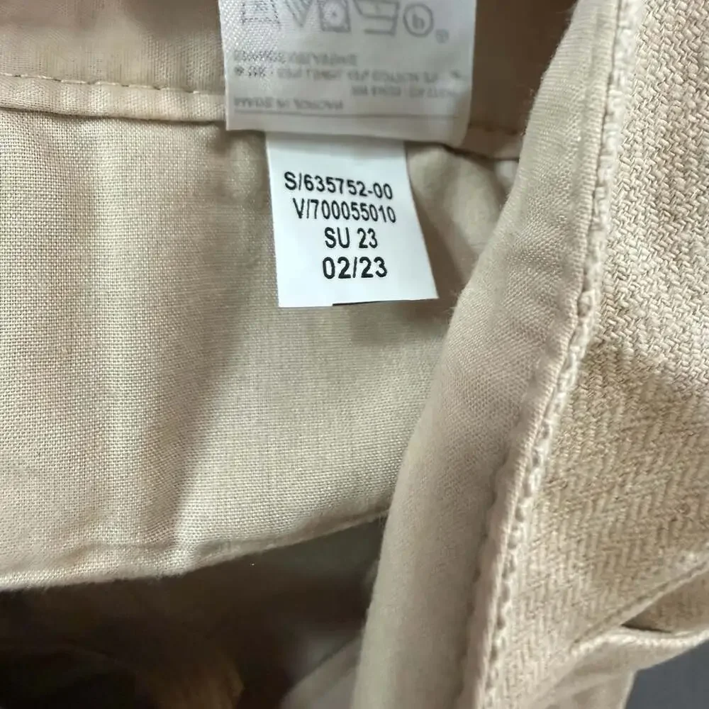 Banana Republic Herringbone Linen Blend Seafarer Pants Womens 10 Beige NWT